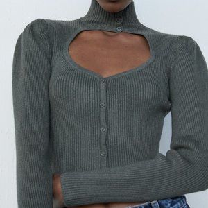 NWT ZARA CUTOUT SWEATER